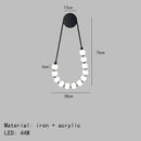 GobekUsa LED Necklace Wall Lights: Gold Black Metal White Acrylic Sconce for Home Art Deco