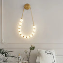 GobekUsa LED Necklace Wall Lights: Gold Black Metal White Acrylic Sconce for Home Art Deco