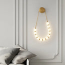 GobekUsa LED Necklace Wall Lights: Gold Black Metal White Acrylic Sconce for Home Art Deco