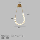 GobekUsa LED Necklace Wall Lights: Gold Black Metal White Acrylic Sconce for Home Art Deco