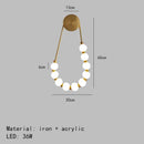 GobekUsa LED Necklace Wall Lights: Gold Black Metal White Acrylic Sconce for Home Art Deco