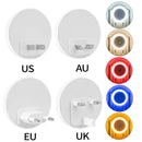 Modern orange circular led night light for bedroom smart sensor by Decorbites