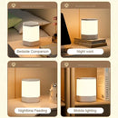 Minimalist hexagonal white led night light bedroom touch lamp by Decorbites