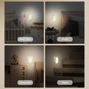 Smart white oval led night light with 360 ring lamp for bedroom by Decorbites