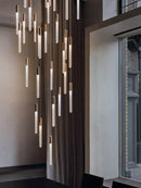 GobekUsa LED Nordic Cylinder Chandelier: Modern Indoor Lighting for Staircase & Decoration