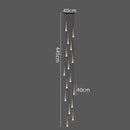 GobekUsa LED Nordic Staircase Chandelier Golden Black Indoor Lighting