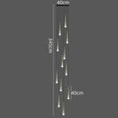 GobekUsa LED Nordic Staircase Chandelier Golden Black Indoor Lighting