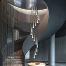 GobekUsa LED Nordic Staircase Chandelier Golden Black Indoor Lighting