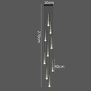 GobekUsa LED Nordic Staircase Chandelier Golden Black Indoor Lighting