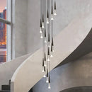 GobekUsa LED Nordic Staircase Chandelier Golden Black Indoor Lighting