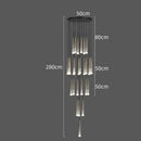 GobekUsa LED Nordic Staircase Chandelier Golden Black Indoor Lighting