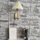 Origami wall lamp cream pleated led sconce for bedroom living room by Decorbites