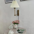 Origami wall lamp cream pleated led sconce for bedroom living room by Decorbites