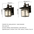 GobekUsa LED Outdoor Wall Lamp | Retro Black Sconces | Waterproof Decorative Light