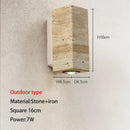 GobekUsa LED Outdoor Wall Lamp Wabi-sabi Style Courtyard Stone Lights for Garden