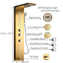 GobekUsa LED Panel Bath Faucet with Digital Display and Massage Spa Jets