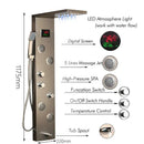 GobekUsa LED Panel Bath Faucet with Digital Display and Massage Spa Jets