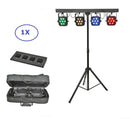 GobekUsa LED Par Kit: 4 Slim Flat Par Lights, Stand, DMX Controller, Bag Package