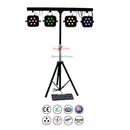 GobekUsa Led Par Kit: 4x7x10W 4in1 RGBW Slim Flat Par Lights Set with Stand & Foot Controller