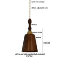 GobekUsa LED Pendant Lamp: Japan Style, Copper Socket, Walnut Wood, Adjustable Hanging Light