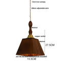 GobekUsa LED Pendant Lamp: Japan Style, Copper Socket, Walnut Wood, Adjustable Hanging Light