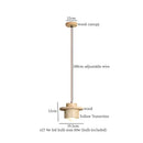 GobekUsa LED Pendant Lamp Mid Century Modern Decor Yellow Travertine Wood Hanglamp