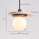 GobekUsa LED Pendant Lamp Mid Century Modern Decor Yellow Travertine Wood Hanglamp