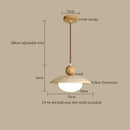 GobekUsa LED Pendant Lamp Mid Century Modern Decor Yellow Travertine Wood Hanglamp
