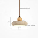 GobekUsa LED Pendant Lamp Mid Century Modern Decor Yellow Travertine Wood Hanglamp