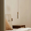 GobekUsa LED Pendant Lamp Mid Century Modern Decor Yellow Travertine Wood Hanglamp