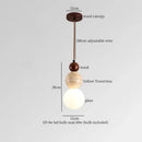 GobekUsa LED Pendant Lamp Mid Century Modern Decor Yellow Travertine Wood Hanglamp