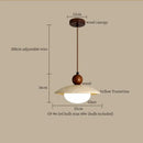 GobekUsa LED Pendant Lamp Mid Century Modern Decor Yellow Travertine Wood Hanglamp