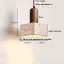 GobekUsa LED Pendant Lamp White Glass Ball Yellow Travertine Hanging Light