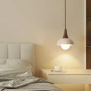 GobekUsa LED Pendant Lamp White Glass Ball Yellow Travertine Hanging Light