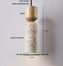 GobekUsa LED Pendant Lamp White Glass Ball Yellow Travertine Hanging Light