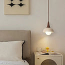 GobekUsa LED Pendant Lamp White Glass Ball Yellow Travertine Hanging Light
