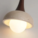 GobekUsa LED Pendant Lamp White Glass Ball Yellow Travertine Hanging Light