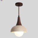 GobekUsa LED Pendant Lamp White Glass Ball Yellow Travertine Hanging Light