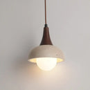 GobekUsa LED Pendant Lamp White Glass Ball Yellow Travertine Hanging Light