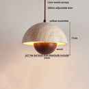 GobekUsa LED Pendant Lamp White Glass Ball Yellow Travertine Hanging Light