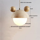GobekUsa LED Pendant Lamp White Glass Wire Adjustable Travertine Hanging Lights