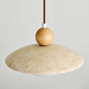 GobekUsa LED Pendant Lamp White Glass Wire Adjustable Travertine Hanging Lights