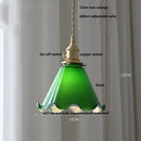 GobekUsa LED Pendant Lamp with Adjustable Brass Knob Switch & White Glass