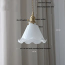 GobekUsa LED Pendant Lamp with Adjustable Brass Knob Switch & White Glass