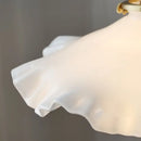 GobekUsa LED Pendant Lamp with Adjustable Brass Knob Switch & White Glass