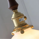GobekUsa LED Pendant Lamp with Adjustable Brass Knob Switch & White Glass