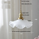GobekUsa LED Pendant Lamp with Adjustable Brass Knob Switch & White Glass