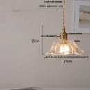 GobekUsa LED Pendant Lamp with Adjustable Wire, Copper Socket, Walnut Wood, Green Glass