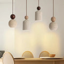 GobekUsa LED Pendant Lamp with Wood Canopy & White Glass Chandelier - Yellow Travertine Kitchen Bedroom Lighting