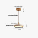 GobekUsa LED Pendant Lamp Wood Globe Round Yellow Stone Hanging Lights